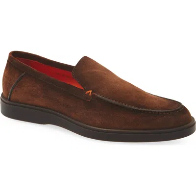 Santoni Drain Slip-on Loafer In Brown