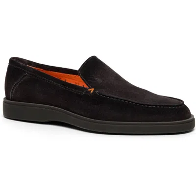 Santoni Drain Slip-on Loafer In Gray
