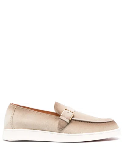 Santoni Dread Suede Loafers In Neutrals