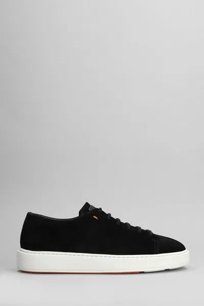 Santoni Drunks Sneakers In Black Suede