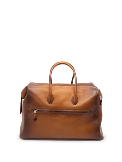 Santoni Duffle Bag In Brown