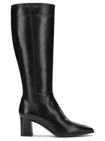 Santoni Leather Dyana 65mm Knee-high Boots In Black