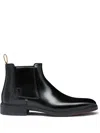 Santoni Ankle-length Leather Chelsea Boots In Black
