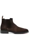 Santoni Brown Suede Chelsea Boots In Brown