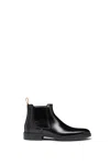 Santoni Ankle-length Leather Chelsea Boots In Black