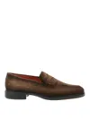 Santoni Easy Penny Loafer In Brown