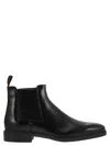Santoni Ankle-length Leather Chelsea Boots In Black