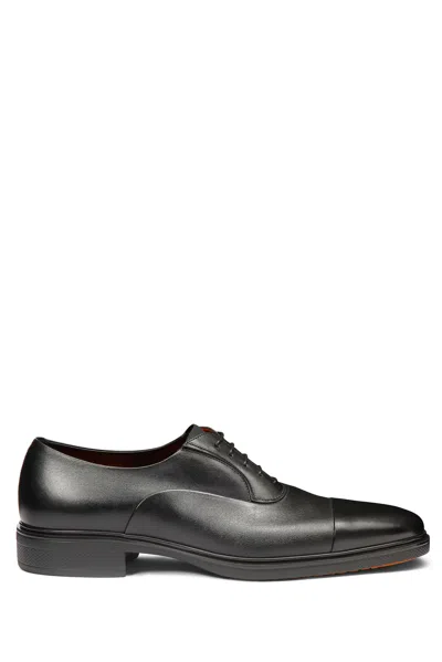 Santoni Easy Leather Lace-up Shoes In Black