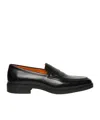 Santoni Easy Leather Loafers In Black