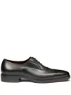 Santoni French Leather And Rubber Background In Black