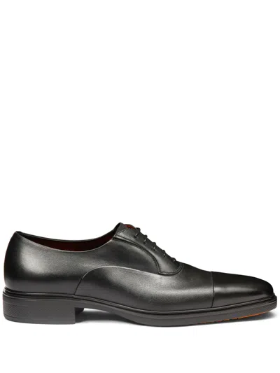 SANTONI EASY LEATHER OXFORD SHOES