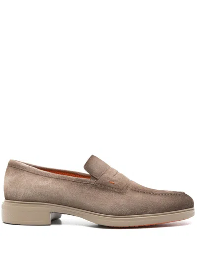 Santoni Easy Loafer In Brown