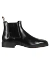 Santoni Elastic-panel Leather Boots In Black