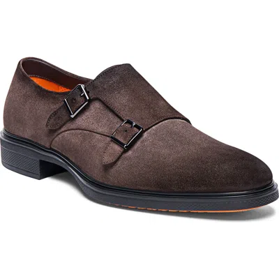 Santoni Easy Monk-strap Loafers In Brown
