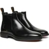 Santoni Elastic-panel Leather Boots In Black