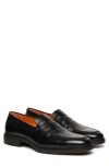 Santoni Easy Penny Loafer In Black