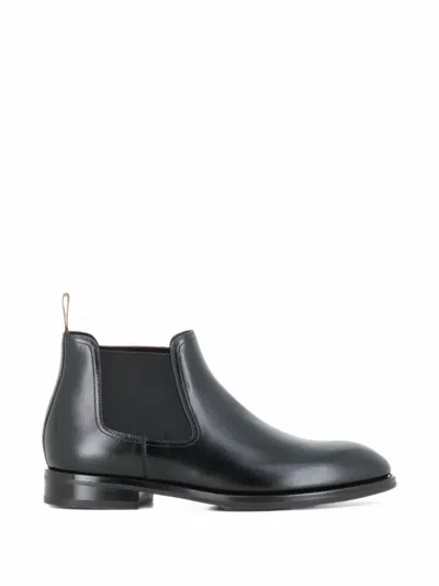 Santoni Elasticated-side Chelsea Boots In Black