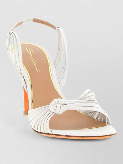 Santoni Eloise Sandals Open Toe Strappy Knotted In White
