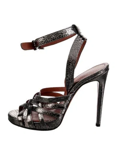 Pre-owned Santoni Embossed Leather Animal Print Pumps In Multicolor