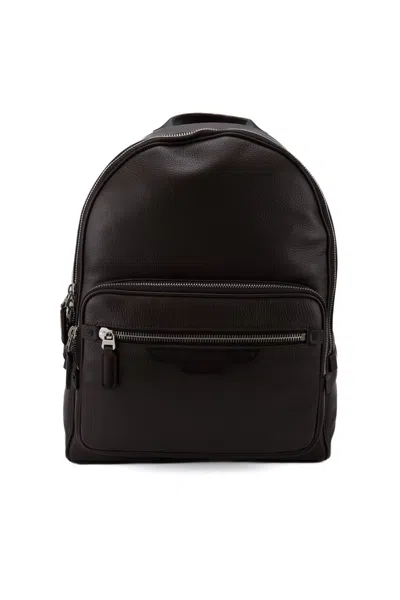 Santoni Entry Level Backpack In Brown Leather In Dark Brown