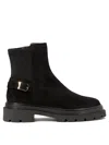 Santoni Elegant Comfort Ankle Boots With Side Buckle