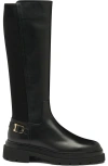 Santoni Erin Black Lugsole Boot In Black