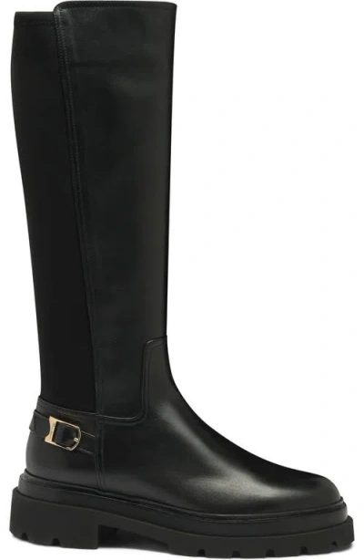 Santoni Erin Black Lugsole Boot