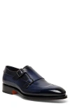 Santoni Eros Fulu Double Monk Strap Shoe In Blue-u59