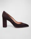 Santoni Woman Pumps Chocolate Brown Size 6 Leather In Brown