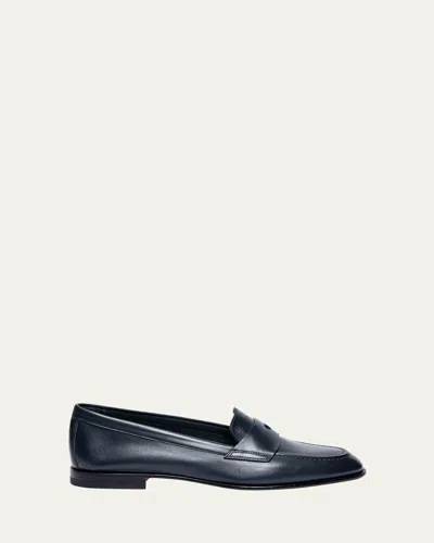 SANTONI FAMED LEATHER LOAFERS