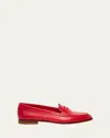 Santoni Famed Leather Penny Loafers In Red