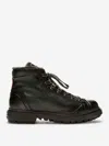 Santoni Leather St. Moritz Hiking Boots In Mountain Boots Style