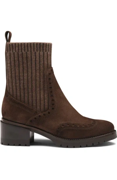 SANTONI SUEDE LOW-HEEL ANKLE BOOT
