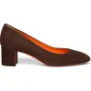 Santoni Fight Brown Suede Low-heel Pump In Brown