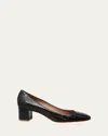 Santoni Fight Croc Leather Pumps In Black
