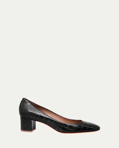 SANTONI FIGHT CROC LEATHER PUMPS