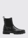 Santoni Elastic-panel Leather Boots In Black