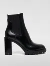 Santoni Woman Ankle Boots Black Size 11 Leather In Schwarz