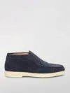 Santoni Leather Detroit Loafers In Blau