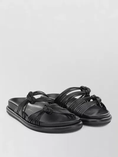 Santoni Flat Sandals Open Toe Knotted Straps In Transparent