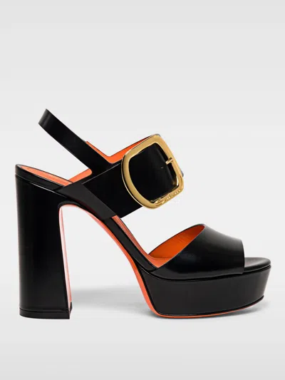 Santoni Bruxel Platform Sandals In Black