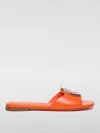 Santoni Decorative-buckle Leather Sandals In Orange
