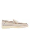 Santoni Suede Detroit Loafers In Beige