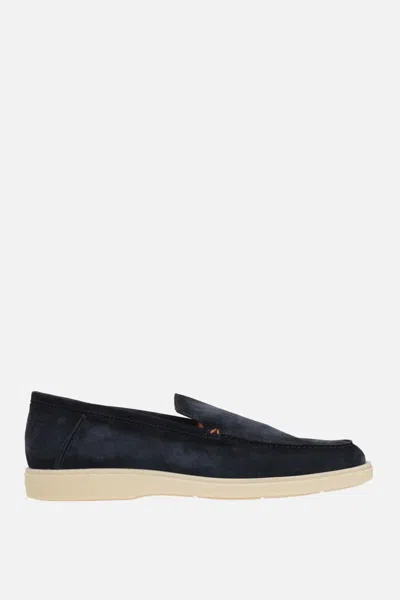 Santoni Botanist Moccasin In Blue