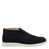 Santoni Mens Navy Detroit Chunky-sole Suede Loafers