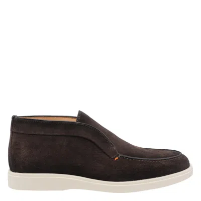 Santoni Flat Shoes In Brown