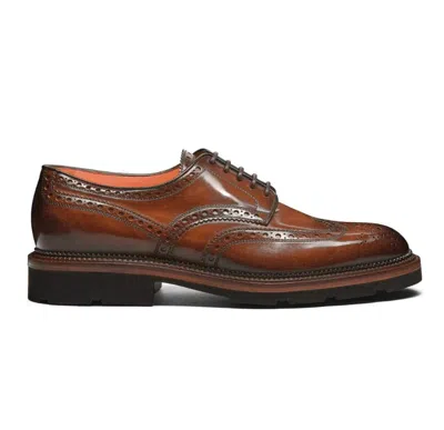Santoni Flat Shoes In Brown
