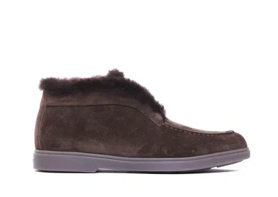 Santoni Flat Shoes In Brown