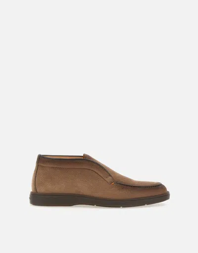 Santoni Flat Shoes In Brown