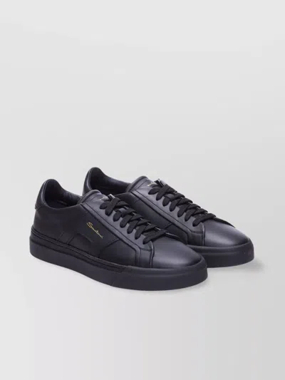 Santoni Flat Sole Low Top Sneakers In Blue